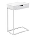 Daphnes Dinnette Accent Table with a Drawer, White - White Metal Finish DA2618209